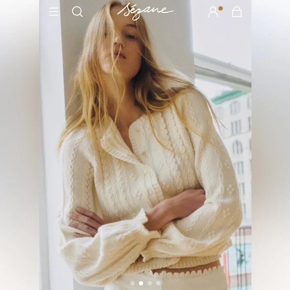 Sezane x SEA NY Aurelie Cardigan in Ecru - Picture 8 of 10